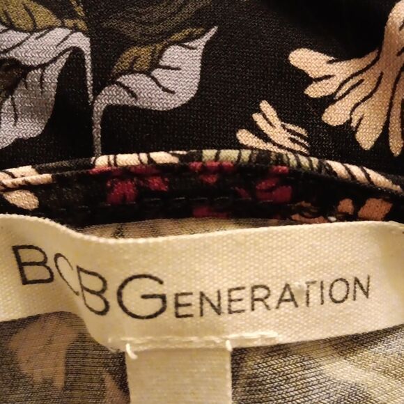 BCBGeneration Soft Knit Floral Dress. Dark Academia,  Romcom, Dark Floral - Picture 9 of 12